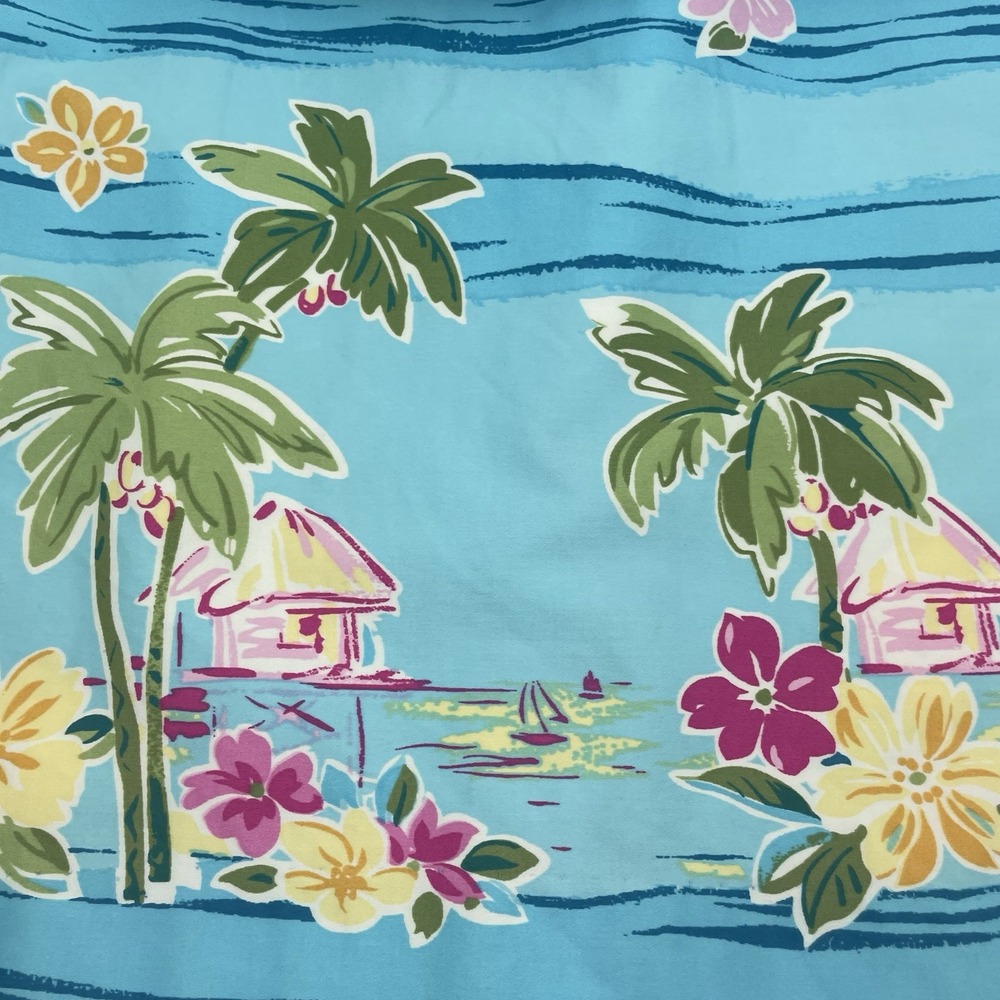Women's Blue Halter Dress Size 4P Tropical Print Floral Vacation Cruise Hawaiian - Picture 7 of 14